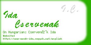 ida cservenak business card